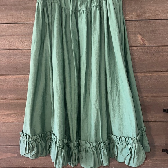 FREE PEOPLE Boho Green Maxi Skirt - Picture 4 of 9